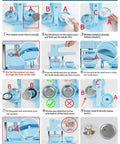 2 In 1 Button And Magnet Maker Machine Kit 58mm DIY Badge And Fridge Magnet Creator Bundle With 50 Badge Parts And 50 Magnet Making Supplies For Easy Custom Badges At Home. 58mm blue button press operation guide
