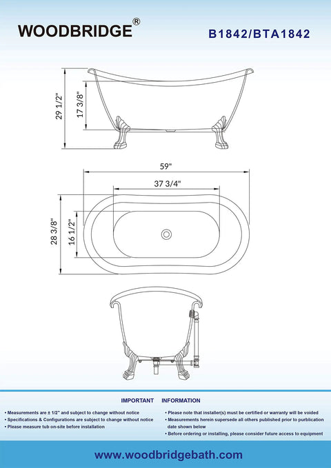 Contemporary 67 Inch Freestanding Acrylic Soaking Bathtub With Matte Black Drain And Overflow technical drawing dimensions