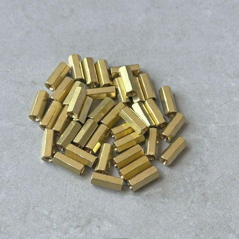 Beefy Brass M2.5 x 10mm Hex Coupling Nut With Female Thread Long Connector For Mechanical And Electrical Projects, Heavy Duty Threaded Rod Coupler, Corrosion Resistant, High Strength, Durable 70 Pack, brass nuts