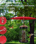 13 Inch Metal Bird Feeder Baffle Rain Guard for Outdoor Hummingbird Feeders Hanging Weather Shield Cover in garden setting