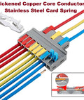 Quick Lever Push In Wire Splitter Connector Two In Four Out Heavy Duty Copper Core Terminal Block with color-coded wires