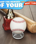 Clear Baseball Holder Stand 1.96 Inch Acrylic Display Stand For Baseballs Softballs Golf Balls Tennis Balls And Small Collectible Balls Perfect Desk Shelf Decor with baseball trophy.