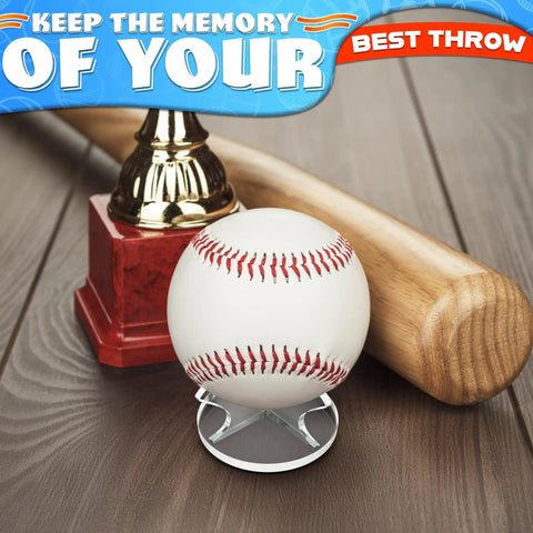 Clear Baseball Holder Stand 1.96 Inch Acrylic Display Stand For Baseballs Softballs Golf Balls Tennis Balls And Small Collectible Balls Perfect Desk Shelf Decor with baseball trophy.