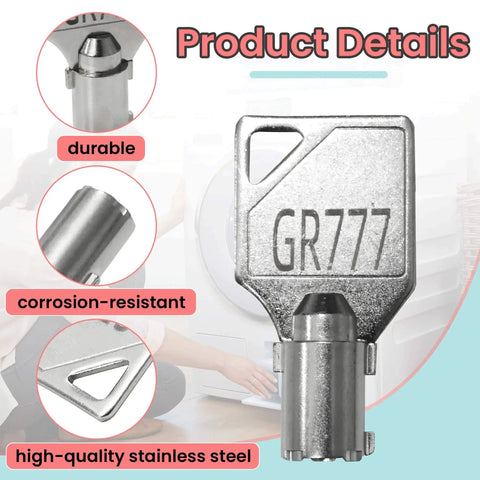 GR777 Tubular Key Set For Commercial Washers And Coin Op Machines, stainless steel, featuring durability and corrosion resistance.