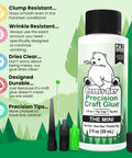Mini Precision Craft Glue With Tip Kit For Fine Paper Crafting Scrapbooking And Card Making Its Go To Adhesive For All Your Projects 2 Fluid Ounces Acid Free Archival Clear Drying Super Strong Hold Made In USA bottle with precision tips and clump-resistant label