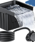 Pond Waterfall Spillway Kit With 1200GPH Pump, 10 Ft Corrugated Tubing, Filter Media, And Spillway For Outdoor Pondless Waterfall setup