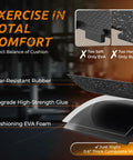 Diagram showing the layers and features of Interlocking 0.6 Inch Thick Rubber Gym Flooring Mats for Home Gym and Garage, 12 Pieces Covering 48 Sq Ft.