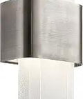 17 Inch LED Wall Sconce With Textured White Vitro Mica Diffuser In Pewter Finish for living room, hallway ambiance, cozy glow