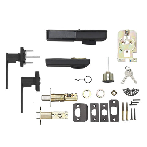 Keyless Touchscreen Deadbolt Lock With Passage Lever Matte Black Finish ANSI Grade 3 Security One Touch Locking Electronic Keypad Entry Easy Install Fits Most Standard Doors Secure Home Access For Busy Lifestyles components layout