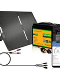 12V 50Ah LiFePO4 Battery with 100W Portable Solar Panel, Bluetooth 5.0 Monitoring, Low Temp Protection, view with smartphone app