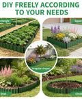Flexible 6 Inch Corrugated Landscape Edging Kit, 29.5 Feet Long With 16 Stakes in various garden shape setups