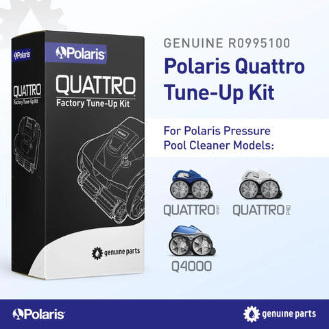 Polaris Quattro Sport Tune Up Kit with drive shaft and gear box assemblies for Quattro Series UTVs, packaging and models