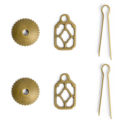 Flower Box Brass Cabinet Pulls Set of 2, 2.1 Inch Length Brass Hardware Handles For Cabinets And Furniture, screw and washer parts