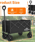Foldable Utility Wagon Cart With Wheels, Heavy Duty Hauler Capable Of 360 Lbs, 100L Portable Outdoor Wagon for all terrains