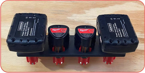 12V M12 Battery Holder Wall Mount For Fast Secure Battery Storage Heavy Duty ABS Quick Mount To Wood Or Drywall