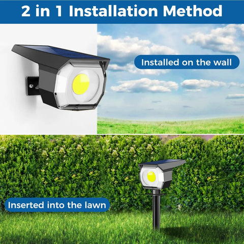 Tank Built Solar Spot Lights Outdoor Waterproof Three Mode COB LED Landscape Lighting For Yards And Pathways Zero Wire Drama All Season Weatherproof Housing That Stays Rock Solid And Shines Bright As Day Every Night