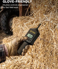 Hardcore Hay Moisture Meter With 20 Inch Reinforced Probe, Digital Temperature Readout For Alfalfa And Bales, Pro Grade Carry Bag Included, Works On Square And Round Hay Bales, Keeps Your Harvest Fresh And Storage Safe, glove-held in hay bale