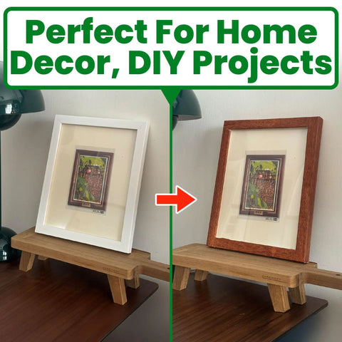Classic Maple Wood Grain Repair Tape For Fast Furniture Touch Ups on wooden frame before and after transformation.