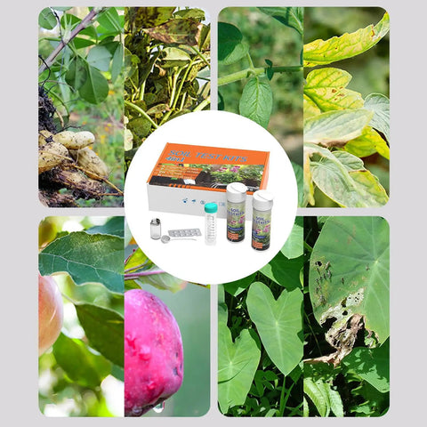 4 In 1 Soil Test Kit With 40 Tests For Nitrogen Phosphorus Potassium And PH Balance For Veggie Plots Lawns And Greenhouses in garden setting