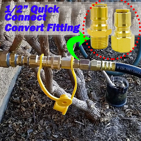 Half Inch Quick Connect Disconnect Plug Fittings Set For Gas Grills Brass NPT Male And Female Connectors Propane Hose