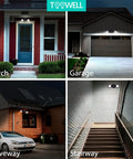Battery Powered Motion Sensor LED Flood Light With Wireless Detector, Waterproof Outdoor Spotlight on porch, garage, driveway, and stairway