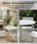 White outdoor table and chairs showing surfaces suitable for High Gloss White Touch Up Paint For Porcelain And Appliances, 1 Fl Oz.