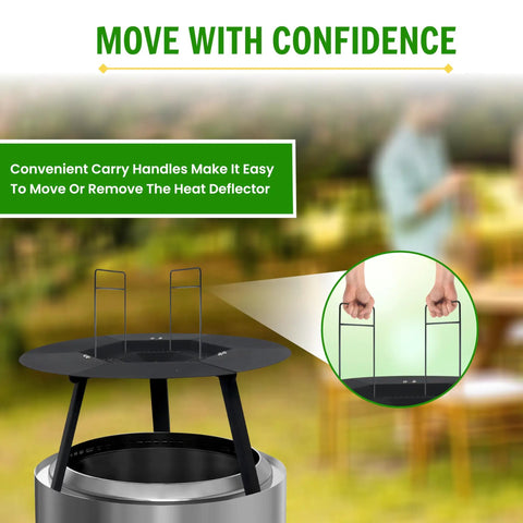 Stainless Steel Fire Pit Heat Deflector With Two Lifting Handles For 15 Inch Pits Compatible With Solo Stove Ranger
