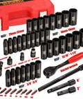 Half Inch Drive Master Impact Socket Set For Heavy Duty Wrenching, 47 Piece Metric 8mm To 30mm Standard And Deep Sockets