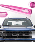 Pink bullet antenna with US flag decal on Ford truck, Bullet Antenna For Trucks And SUVs With Dope Upgraded Pink US Flag Design