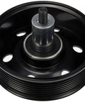 Drive belt idler pulley, Dorman 419-685, black metal with threaded stud, front view