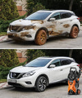Electric Pressure Washer 2300 PSI 1.6 GPM Portable Power Washer with Adjustable Spray Nozzle and Foam Cannon cleaning muddy car