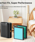 Bedroom setup with air purifier and 4 In 1 H13 True HEPA Replacement Filter For MG04JH MK04 Air Purifier Works With Aroeve Models