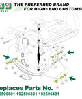 Complete Rear Leaf Springs And Shackles Bushing Sleeve Kit For Club Car Precedent Golf Cart installation diagram with parts labeled