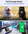 AirTag Holder Case with Key Ring and 3M Mount on dog collar and car, IPX8 waterproof design, allowing sound and signal pass through.