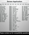 Sensor application chart for Preprogrammed Tpm Tire Pressure Sensors 315Mhz 4 Pack Clamp In Style for American vehicles.