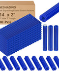 200 Pcs 5/16 Inch Blue Plastic Screw Anchors 2 Inch Length For Drywall Hollow Walls Concrete Tile Cement And Other Surfaces
