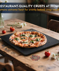 14x16 Inch Pizza Steel Pro Grade Heavy Duty Carbon Steel Baking Plate For Oven And Grill with pizza on table