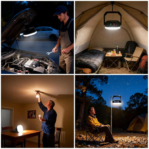 Go To Rechargeable Solar Camping Lantern With 6600mAh Battery And 4000 Lumens Output used in various outdoor and home settings