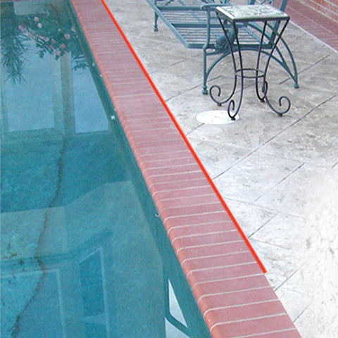Concrete joint by a poolside with P625 Crack Flex Sealant White 12 Pack DIY Friendly Polyurethane Construction Sealant For All Joints, Flexible And Paintable Concrete Crack Filler For Garage, Driveway And Walls applied.