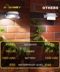 Solar Powered Gutter Lights 6 Pack With 9 LEDs Outdoor Fence Lights for Eaves Garage Garden Pathway Waterproof Cool White