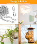 6 Feet Lightweight Stainless Steel Chain With Hooks One Eighth Inch Thin Links Adjustable For Bird Feeders Plants Fruit Baskets