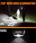 Beast 1200 Lumen Head Lamp With 230 Degree Wide Beam For Cycling, Running And Hiking, showing wide area illumination.