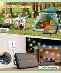 100Ft Solar String Lights Outdoor Waterproof With Remote And Timer, LED Shatterproof ST38 Bulbs, USB And Solar Powered Patio Lights