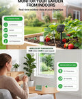 7-In-1 Wireless Soil Test Kit With Solar Power, Expandable Probes, And All-In-One Readouts For Soil Moisture, pH, Fertility, Temperature, Plus Air Humidity And Light For Garden, Lawn, And Farm; indoor display and outdoor probe