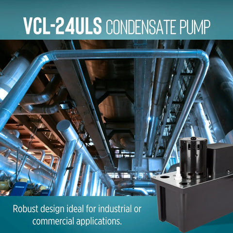 Heavy Duty Condensate Removal Pump With 1 Gallon Tank, Automatic Safety Switch in industrial setting