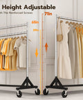Heavy Duty Rolling Garment Rack With 500LBS Capacity Adjustable Chrome Clothes Rack On Wheels Portable Z Base Steel