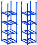 Built Like A Tank Portable Stack Racks 4000 Lb Capacity Each 8 Pack Set shown stacked for heavy duty warehouse storage.