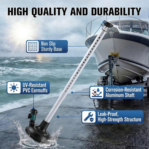 Adjustable Inboard Engine Flusher With Telescoping Shaft Universal Marine Grade PVC Round Cup Flusher With Valve Garden Hose Connector Black Heavy Duty Inboard Cooling System Cleaner For Gas Or Diesel