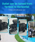 Real Deal Above Ground Pool Pump with 1.5 HP 115 Volt Motor Cranking Out 4920 GPH Flow Featuring On and Off Switch plus Six Point Six Foot Cord and Transparent Cam Lock Cover for Quick Service and Zero Hassle Daily Grind displaying outlet positions.