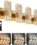 Dusk To Dawn Outdoor Wall Sconce 14.2 Inch Waterproof LED Exterior Light With Crystal Modern Design for Porch Patio